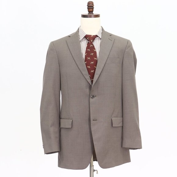 Hart Schaffner Marx 40L Brown Solid 2-Button Sport Coat Blazer Jacket O4… - Picture 1 of 11